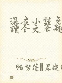 深夜小说免费阅读全文笔趣阁