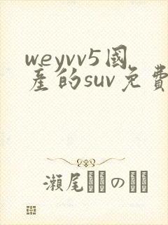 weyvv5国产的suv免费