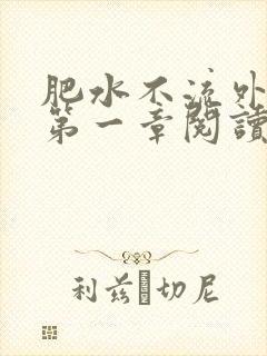 肥水不流外人田第一章阅读封面