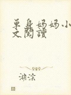 单身妈妈小说全文阅读封面