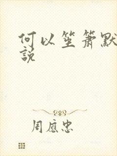 何以笙箫默 小说
