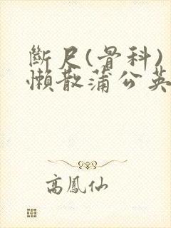 断尺(骨科) 懒散蒲公英封面