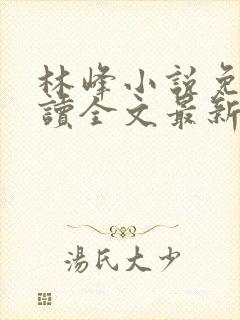 林峰小说免费阅读全文最新章节