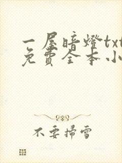 一屋暗灯txt免费全本小说电子书