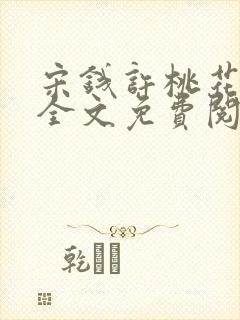 宋钱许桃花小说全文免费阅读