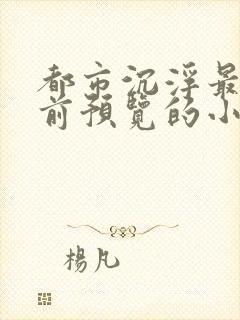 都市沉浮最快超前预览的小说3030封面