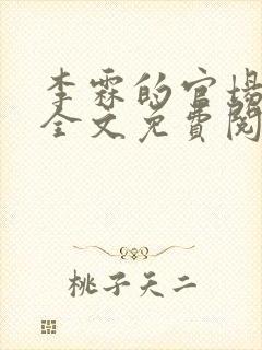 李霖的官场小说全文免费阅读