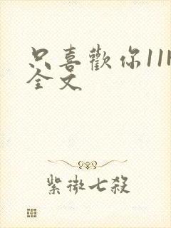 只喜欢你11H全文