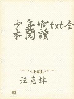 少年啊txt全本阅读