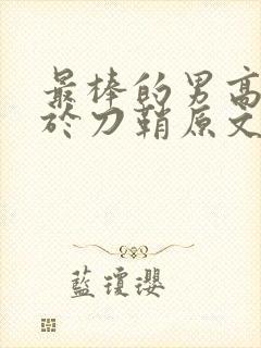 最棒的男高中生于刀鞘原文阅读