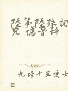 陆筝陆殊词 养兄 伪骨科封面