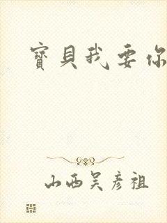 宝贝我要你封面