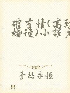 确有情(高干 婚后)小说免费封面