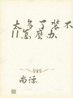 太多了装不下h11怎么办封面