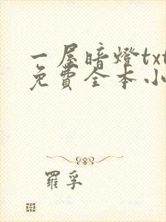 一屋暗灯txt免费全本小说电子书