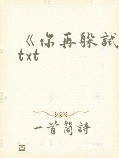 《你再躲试试》txt