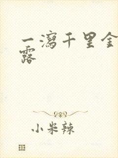 一泻千里金银花露封面