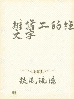 维修工的绝遇中文字封面
