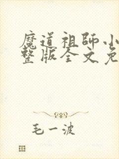 魔道祖师小说完整版全文免费阅读下载封面