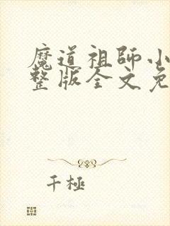 魔道祖师小说完整版全文免费阅读下载