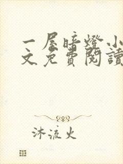 一屋暗灯小说全文免费阅读