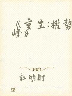 《重生:权势巅峰》