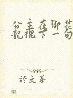 公主在御花园吃龙棍下一句封面