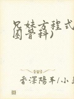 兄妹方程式(校园骨科)