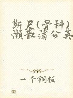 断尺(骨科) 懒散蒲公英封面