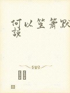 何以笙箫默 小说
