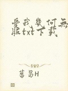 爱我几何无删减版txt下载