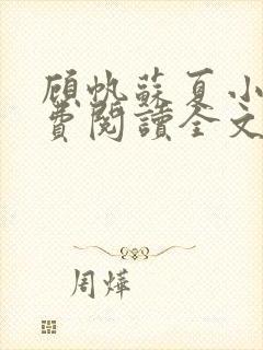 顾帆苏夏小说免费阅读全文封面