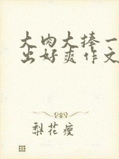 大肉大捧一进一出好爽作文