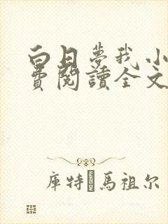 白日梦我小说免费阅读全文无删减封面