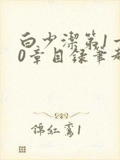 白少洁第1一40章目录笔趣阁