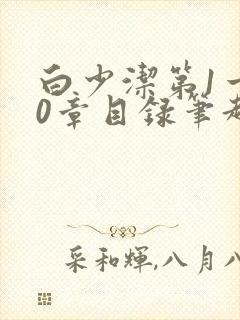 白少洁第1一40章目录笔趣阁