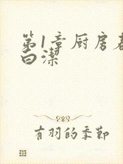 第1章厨房春潮白洁