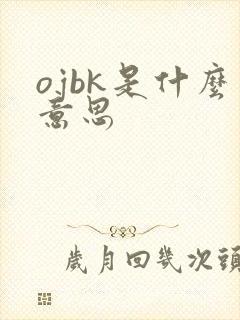 ojbk是什么意思封面