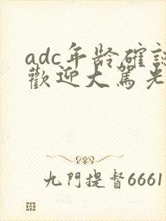 adc年龄确认欢迎大驾光临小说