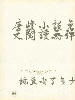 唐峰小说免费全文阅读无弹窗