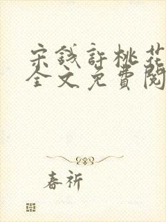 宋钱许桃花小说全文免费阅读