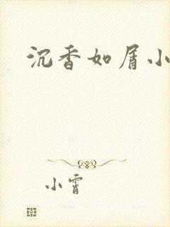 沉香如屑小说封面