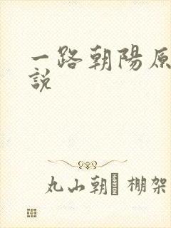 一路朝阳原著小说封面