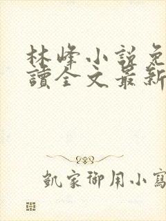 林峰小说免费阅读全文最新章节封面