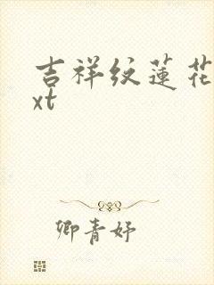 吉祥纹莲花楼txt