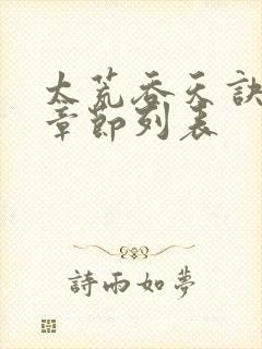 太荒吞天诀最新章节列表