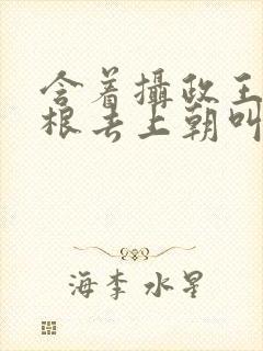 含着摄政王的紫根去上朝叫什么