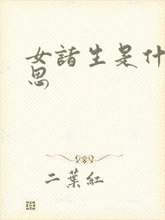 女诸生是什么意思封面