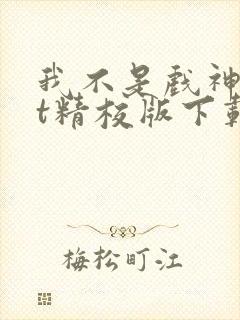 我不是戏神txt精校版下载