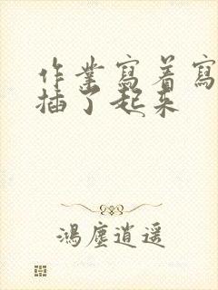 作业写着写着就插了起来